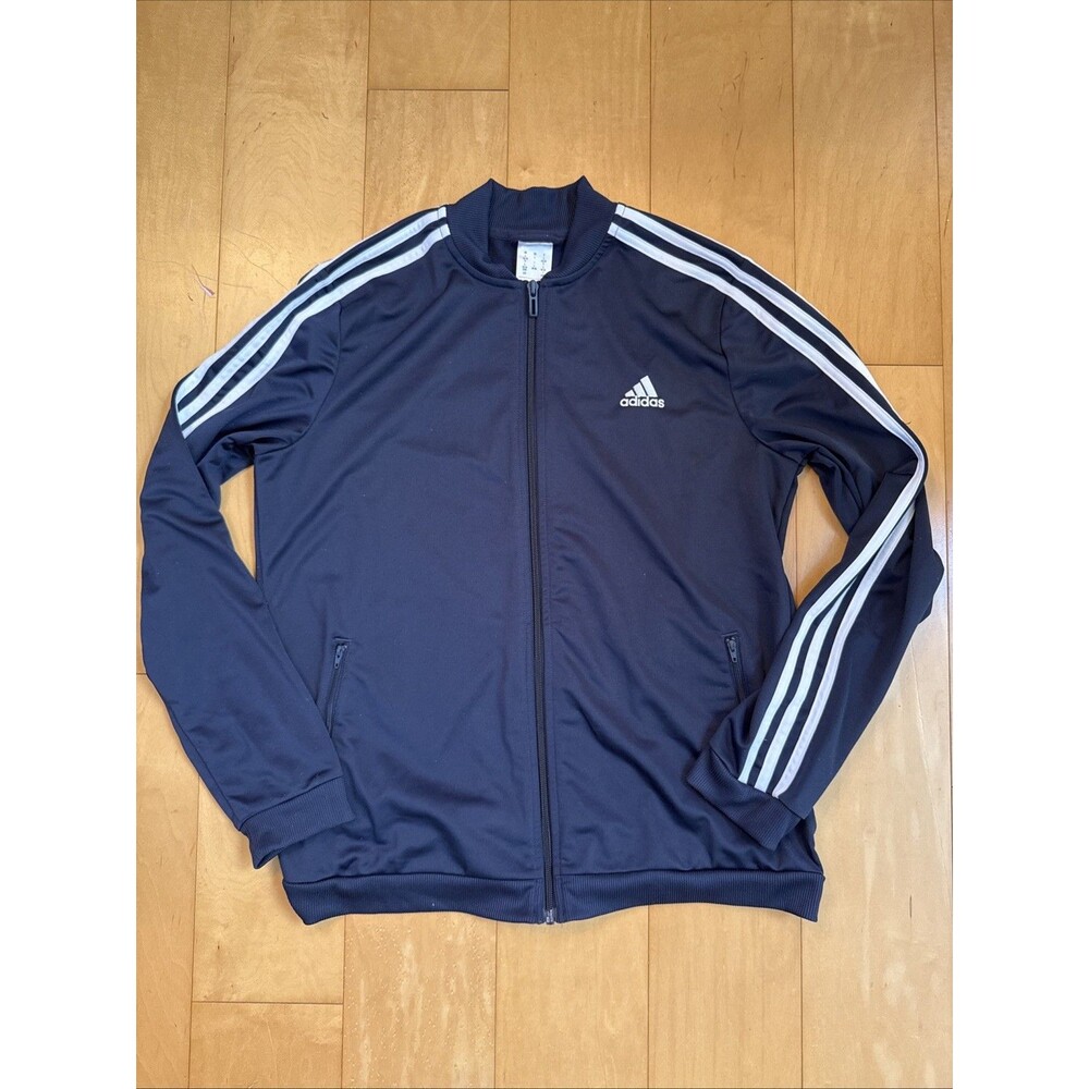 NAVY BLUE ADIDAS adidas Men's Tricot Track Jacket Size L Slim Fit
